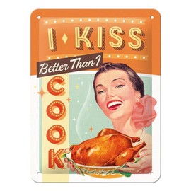ブリキ看板 クッキング I kiss better than I cook/TIN SIGN アメリカン雑貨 インテリア