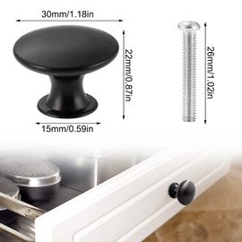 Mount Kumgang Pack of 24 Knobs for Cupboard, Wardrobe, Round Furniture Handles, Furniture Knobs, Black Vintage, Drawer Knobs Set, for Cupboard, Wardrobe, Furniture, Drawer, Kitchen