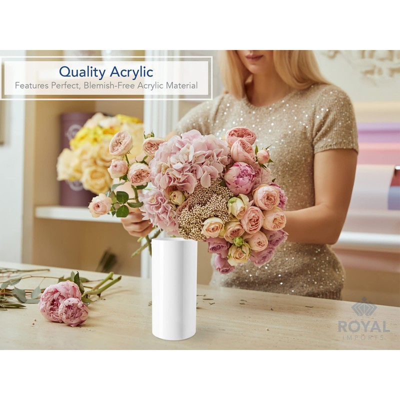 Royal Imports Flower Acrylic Vases Cylinders - Decorative Centerpiece Display