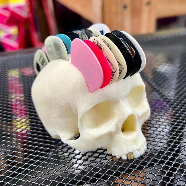 Mega Mohawk Skull Guitar Pick Holder - Holds 21 Picks