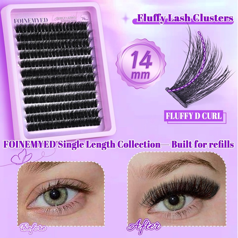ONLY 14MM Lash Clusters 100D Individual Lashes 240Pcs Cluster Eyelash