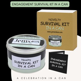 Engagement Survival Kit in a Can – Funny Gift for Her – Novelty Present for Fiancée, Girlfriend or Future Wife – Fun & Unique Keepsake Gift Box for Women – Newly Engaged Gift (Black/Mint)