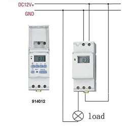 12V 7 Day, 24 hrs Programmable Timer 12VDC, 16A @240Vac Relay Switch, DIN Mount 12 V
