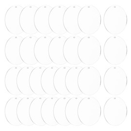 MECCANIXITY Llaveros De Acrílico En Blanco, 50Pcs Llaveros Redondos De Acrílico Transparente De 1.6 Pulgadas Discos Redondos De 3mm De Grosor Con Agujeros Para Manualidades, Joyería Colgante
