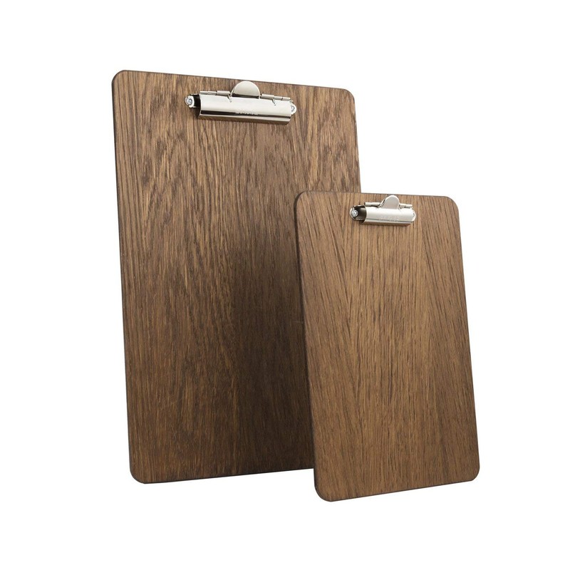Chalkboards UK Clipboard, Wood, Dark Oak, 240 mm x 340