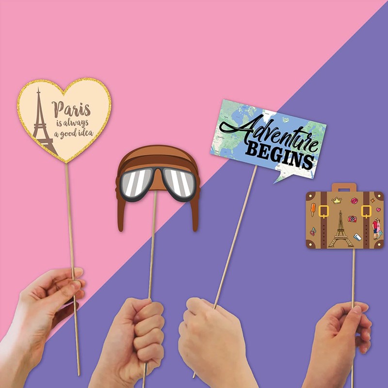 Accessori per foto da viaggio, 23 pezzi, decorazione a tema
