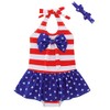RAISEVERN Toddler Bathing Suit Patriotic Swimsuit Girl Baby Kids Swimwear