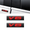 CARRUN 2 Pcs V6 Emblem 3D Metal Nameplate Badge Decal