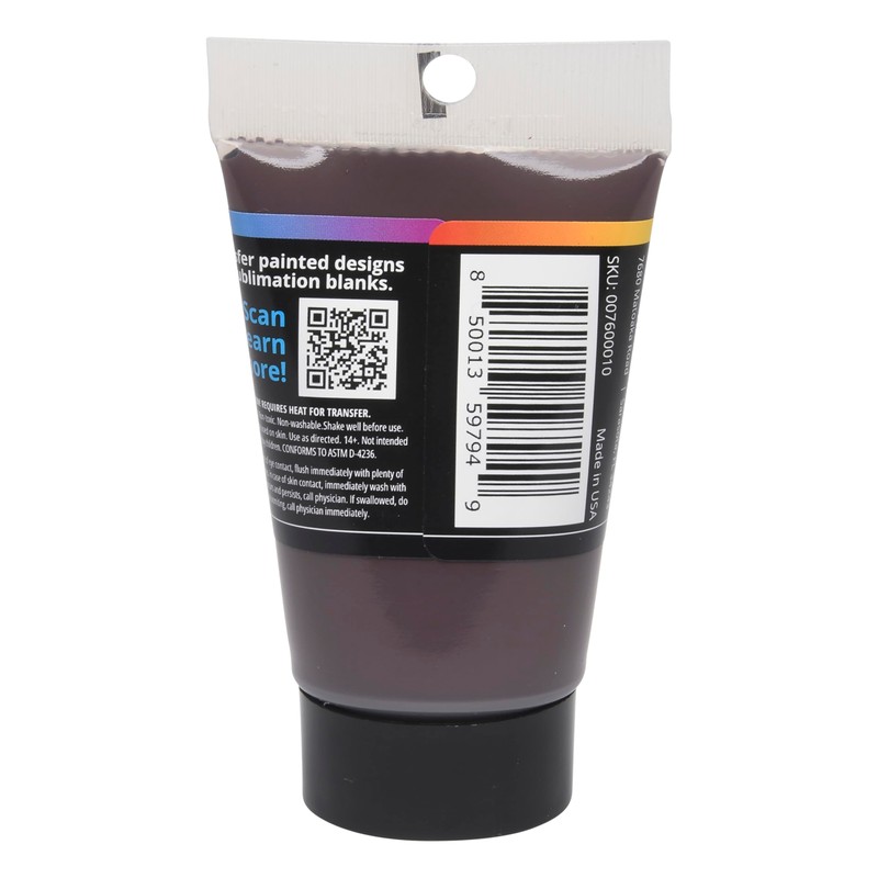 Artesprix Iron-on-Ink Sublimation Acrylic Paint, Black, 2 Fl Oz