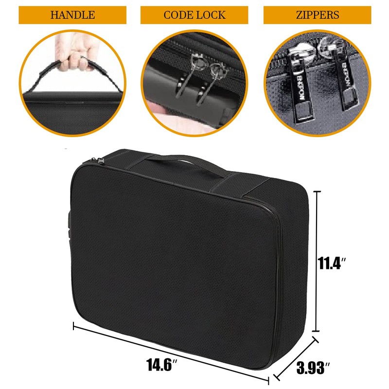 Qukbeto Fireproof Document Box,Important Document Organizer with Lock,Lockable Sentry Safe