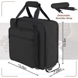 Anitor Portable Carrying Coffee Maker Travel Bag Match for Keurig K-Mini or K-Mini Plus, Single Serve Coffee Machine Travel Bag with Padded Shoulder Straps Includes Multiple Storage Bags, Black