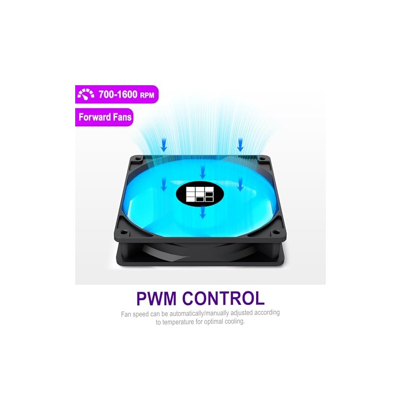 FOIFKIN 120mm PWM ARGB PC Case Fan (Black, Forward 3