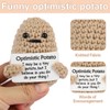 JELUTAR Mini Optimistic Funny Potato, 3 inch Knitted Doll with