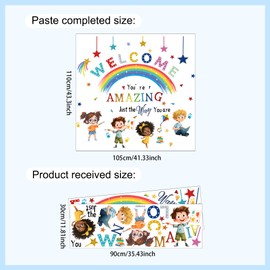Reading Corner Rainbow Wall Decals,You are Amazing Wall Stickers,Peel and Stick Art Wall Decors, for Kids Bedroom Nursery Playroom Classroom Library Reading Corner Decoration