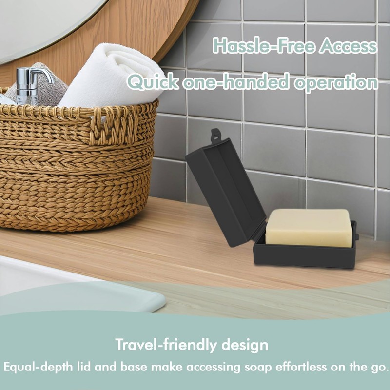 Elimeta Soap Container, Square Bar Soap Holder Fit Dr Squatch