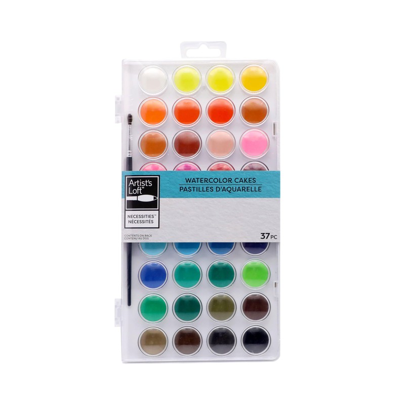 Artist's Loft 36 Color Watercolor Pan Set with Natural Hair
