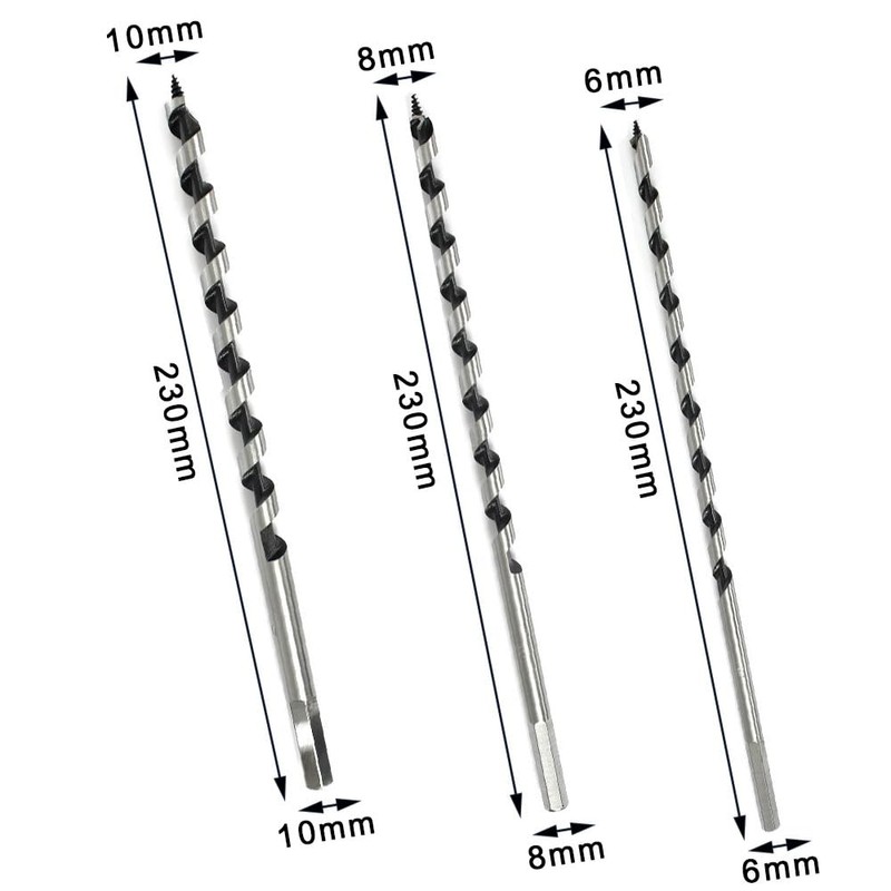 3 Pcs Long Wood Drill Bits Set Woodworking Drill Bit