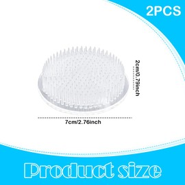 2-Pack Clear Flower Frogs,2.76" Suction Base Floral Holder with Plastic Pins for Ikebana, Wedding Centerpieces & Home Decor (7cm x 2.2cm)