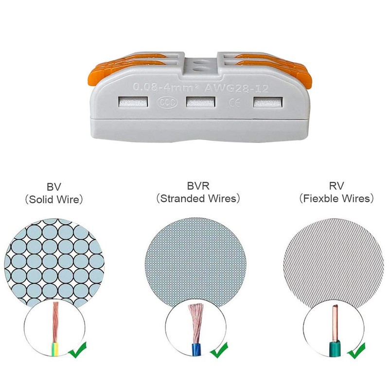 Aiqeer 30 Pcs SPL-2/SPL-3 Lever-Nut Wire Connectors Set, Conductor Compact