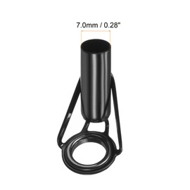 PATIKIL 3 x 7.0 mm tube fishing rod repair kit, stainless steel, black guide ring for fish