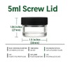 100 Pack 5ml Jar Screw Lid Black - Small Glass