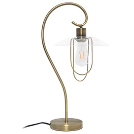 Simple Designs LT1086-ABS Modern Metal Table Lamp, Antique Brass
