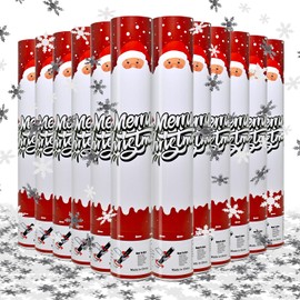 Confetti Cannon Snowflake Confetti Poppers 12Pack for Christmas Decor Party Poppers Xmas White Snowflake Confetti Christmas Party Shooter for Celebration Party Decorations