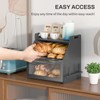 Farmhouse Breadbox Organizer - Large Wooden Double Layer Bread Bin