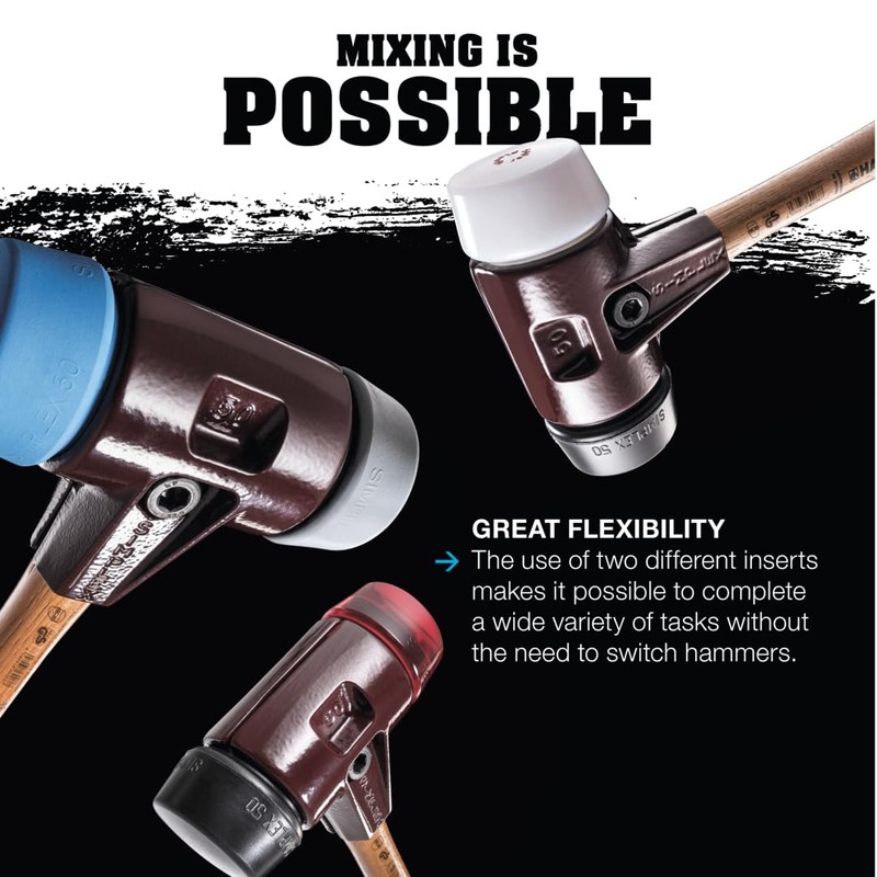 Simplex 80 Mallet with Soft Blue Rubber and Grey Rubber