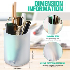 24 Pcs Translucent White Plastic Pen Holder Bulk Pencil Storage Cup Makeup Marker Holder Organizer for Desk Pen Cup Holder Container for Stationery Cosmetics Marker Crayons Office Home