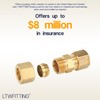 LTWFITTING 1/2-Inch OD Compression Union,Brass Compression Fitting(Pack of 5)