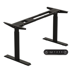 bilbil Dual Motor Standing Desk Frame, Electric Adjustable Stand Up Desk Base Workstation for Home and Office, Adjustable Desk Legs for 48'' to 70'' Desk Tops (Black Frame only)