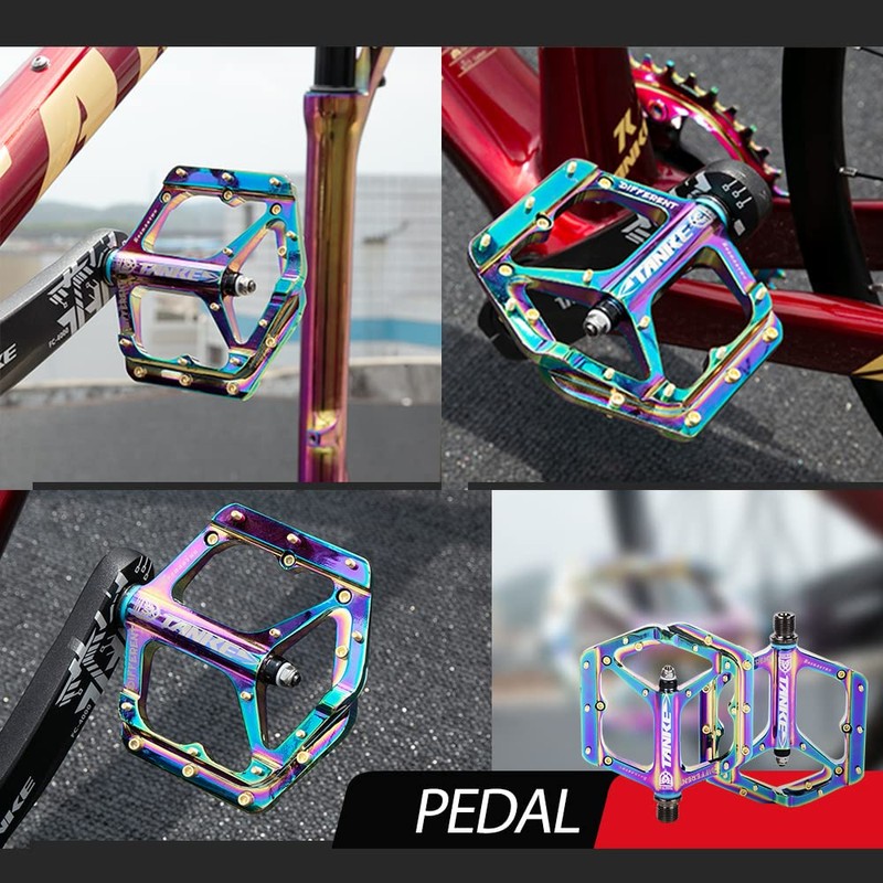 Bicycle Pedals, ERYUE Bicycle Pedals Colourful Cycling Road Bike Pedals