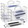 MUXHEL 2PCS 6 Tier Plastic Pencil Box Clear Pen Storage