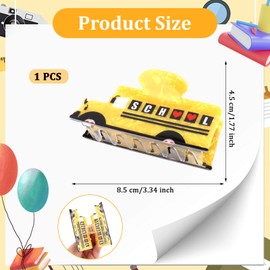 Semato School bus Hair Claw Clips for Women Back to School Hair Accessories Cute Hair Clips for Teacher Appreciation Gift