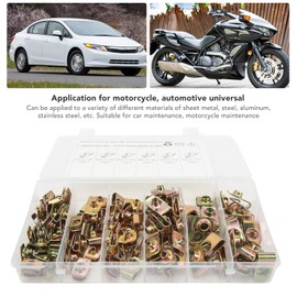 Car U Nut Clip Assortment Kit, U Nut Kit 100 PCS Stainless Steel Colorful Galvanized Insert Nut Clip Nut Set for Car