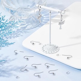 UNICRAFTALE 150Pcs 316 Surgical Stainless Steel Earring Hooks Ear Wire with Ball Earwire Hooks with 150Pcs Jump Rings 200Pcs Earring Backs Metal Earring Hooks for DIY Earring Jewelry Making