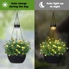BAYN 2 Packs Solar Hanging Basket Planters for Plants Outdoor,