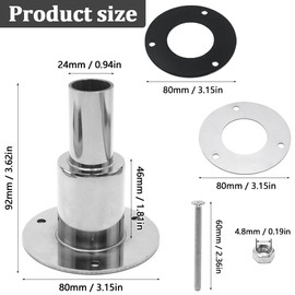 GOIYZTTR Through Hull Exhaust Skin Adjustment 24 mm Stainless Steel Ship Exhaust Diesel Heating Exhaust Passage Pipe for Car, Truck, Boat, with Accessories, Straight