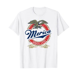 Merica Since 1776, 4th of July Funny Redneck Eagle Mullet T-Shirt