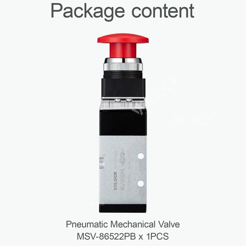 VIILOCK Pneumatic Mechanical Valve, 1/4” NPT 5 Way 2 Position