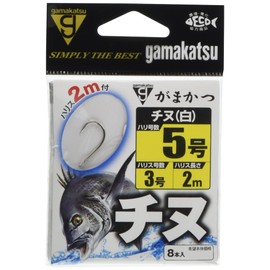Gamakatsu Chinu with thread (white) 2m No. 5 - Harris 3. 11990-5-3-07