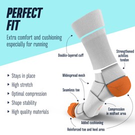 INCYLENCE Running Long Running Socks with Targeted Compression, Men and Women, 1 Pair, white, blue