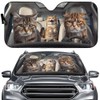 Cool Cat Driving Aauto Front Window Sun Shade, Cats Foldable