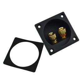 Hahiyo 56mm Diameter Square Speaker Box Terminal Cup Withstand Higher Sound Pressure Less Resonance Connect Securely Binding Post Connector Black 2 PCS for Subwoofer Box Tower Speakers