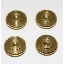 Small Brass insignia Screw Back Nut 60 threads per inch x 3/8"w lot of 4 E2791