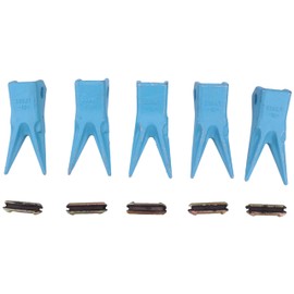 LSSOCH 5PK 230WTL 23WTL Twin Tiger Long Backhoe Bucket Teeth + 23FP Flexpins Compatible with JD Case JBC and More 23 230