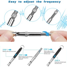 VPICKEVYS 2 Pack Dog Whistle, Dog Whistle to Stop Barking Neighbors Dog, Adjustable Ultrasonic Silent Dog Whistle, Professional Recall Dog Training Whistles with Lanyard (4)