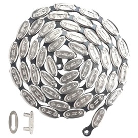 ZUKKA 1/8 Inch Bicycle Chain 1/2 x 1/8, 100 Links, 1 Speed Bicycle Chain, BMX Bikes, for Road Bikes and Mountain Bikes