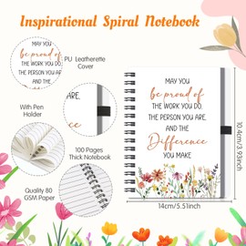 Sinmoe 3 Pcs Thank You Gifts for Colleagues Women Leaving Gifts Include Motivational Notebook, Inspirational Ballpoint Pen and Keyring for Men Teacher Employee Coworker(Be Proud)